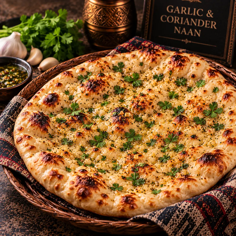 Garlic and coriander naan
